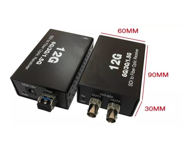12G SDI Fiber Extender 4k Single Mode SFP Transmitter and Receiver 12g SDI to Fi