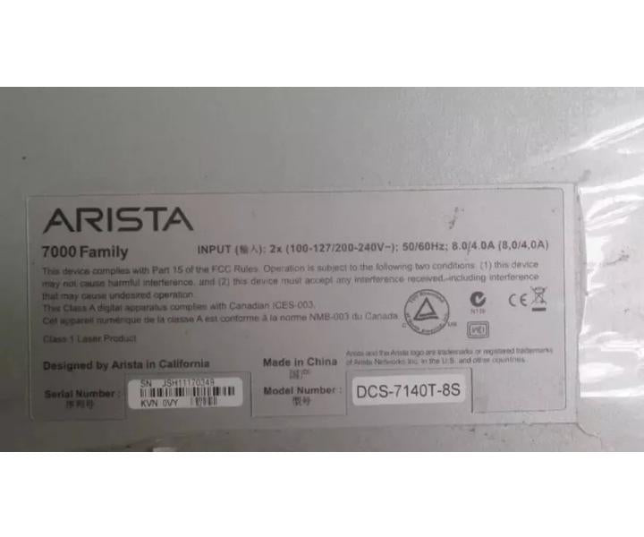 DCS-7140T-8S-F 10GbE RJ45 10GbE