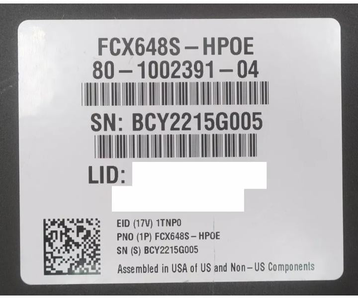 FCX648S-HPOE 1GbE RJ45 1GbE