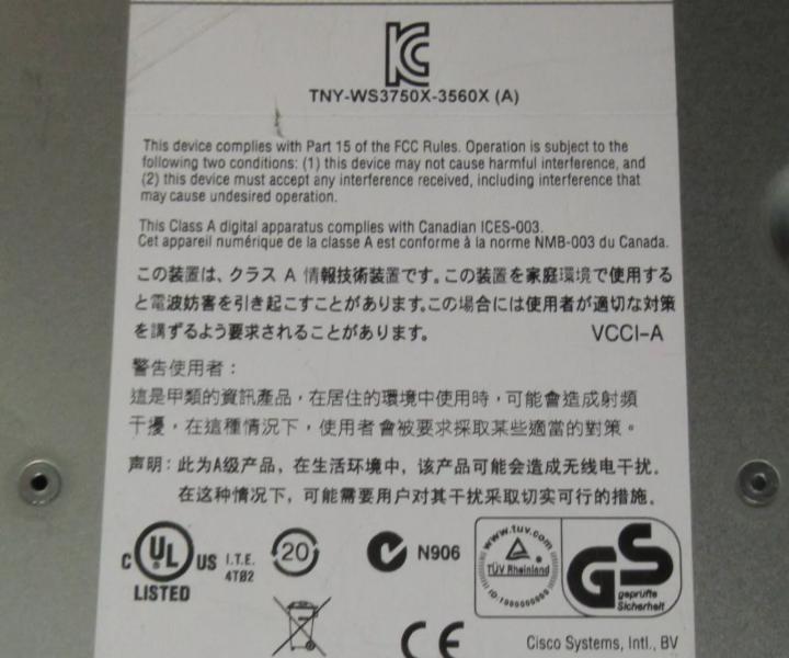 WS-C3750X-24T-S C3KX-NM-10GT 1GbE
