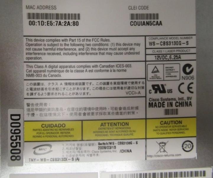 WS-CBS3130G-S 3130G M1000E JR253