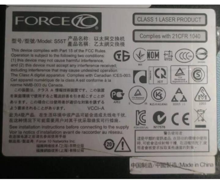 S55-01-GE-44T-AC Force10 S55T RJ45 2x10G