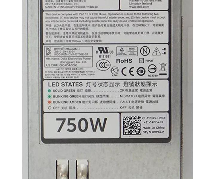 750W 9PXCV R820 R720 R620 R520 T620