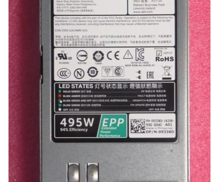 R530 R730 T630 495W 80Plus 9338D