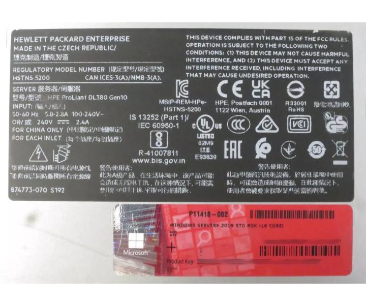10-Core 16-Bay DL380 GEN10 128GB DDR4