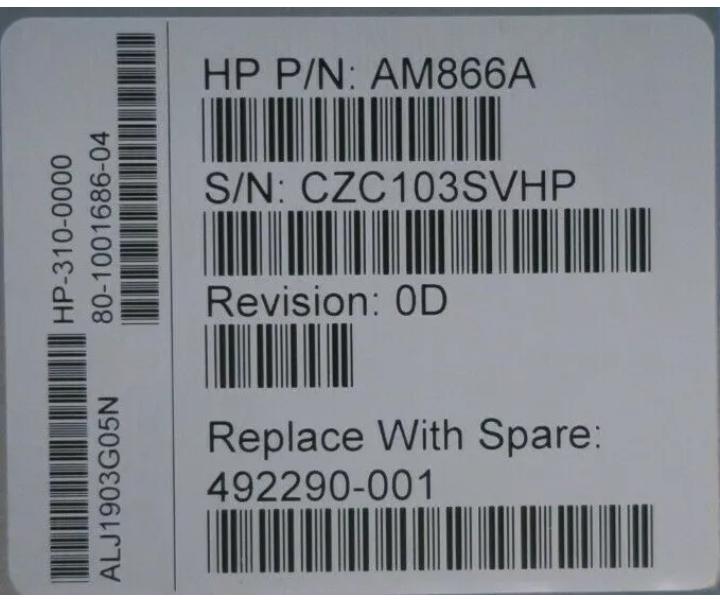 492290-001 HP-310-0000 8Gbps AM866A