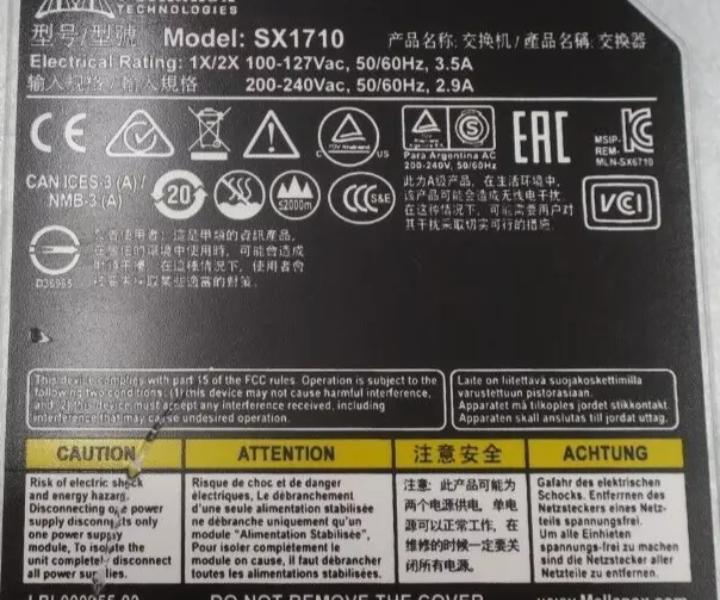 SwitchX-2 MSX1710-BS2F2 SX1710 56GbE