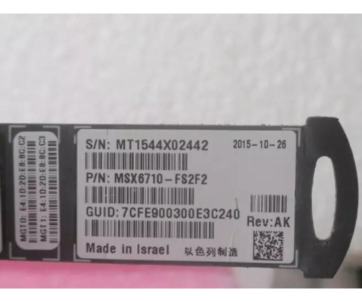 SwitchX-2 MSX6710-FS2F2 MLNX-OS SX6710 56GbE