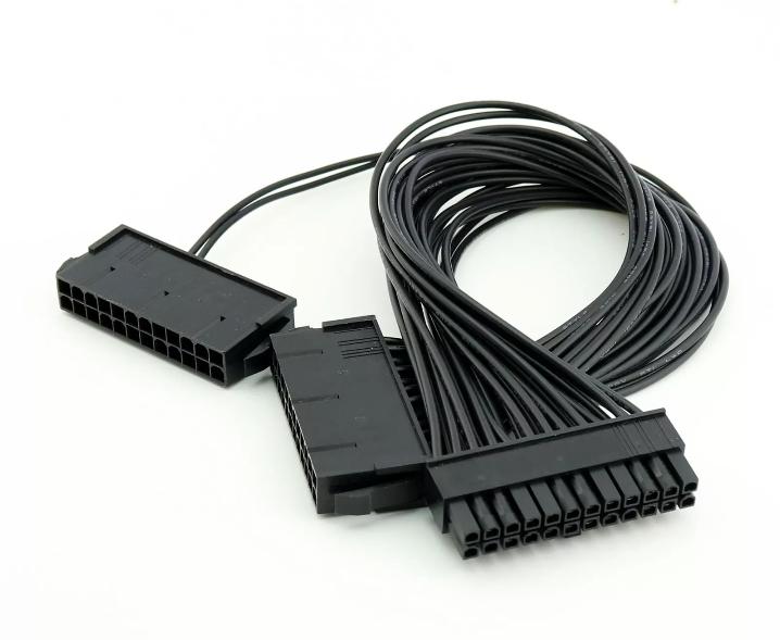 Power Supply PSU 24 Pin ATX Mainboard Motherboard Adapter Connector Cable Dual