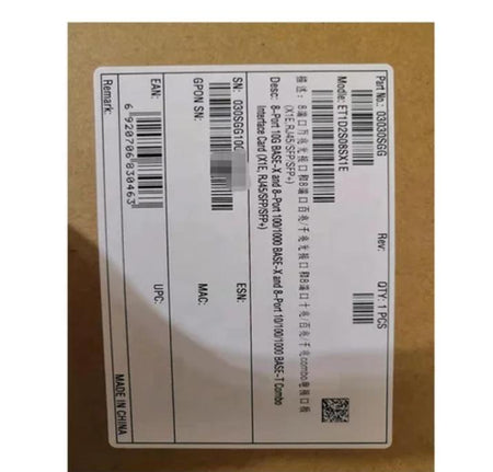 8-Port 10GBASE-X 8-Port 1000BASE-X 8-Port 1000BASE-T 03030SGG ET1D2S08SX1E RJ45