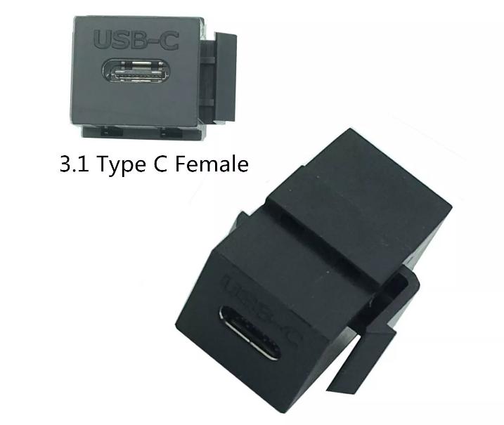 10 USB Type C 3 1 Female to Female Extension Keystone Coupler Adapter Wall Plate