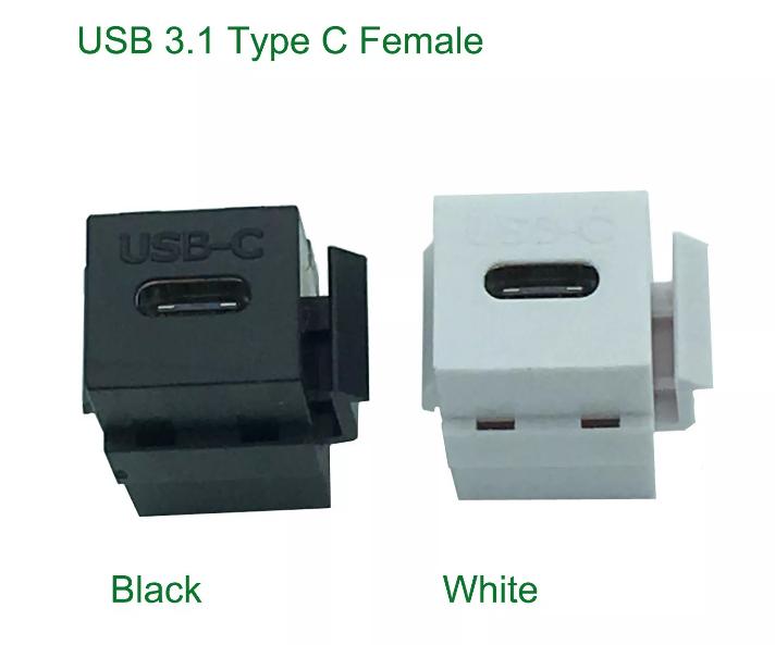 10 USB Type C 3 1 Female to Female Extension Keystone Coupler Adapter Wall Plate