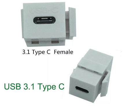 10 USB Type C 3 1 Female to Female Extension Keystone Coupler Adapter Wall Plate
