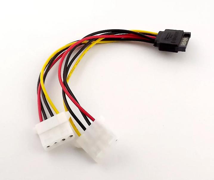 15 Pin SATA Male to Dual 4 Pin Molex IDE Female Y Splitter Power Adapter Cable