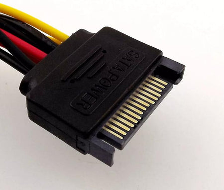 15 Pin SATA Male to Dual 4 Pin Molex IDE Female Y Splitter Power Adapter Cable