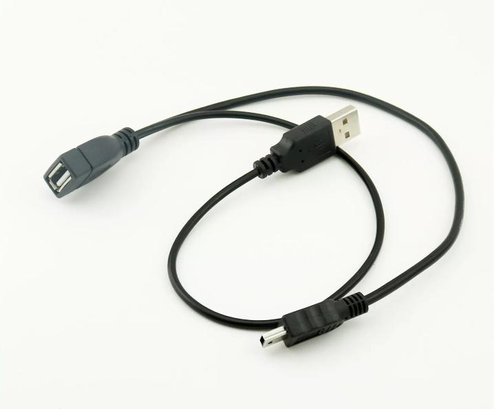 1FT USB 2 0 A Female to A Male and Mini Male Extension Adapter Y Splitter Cable