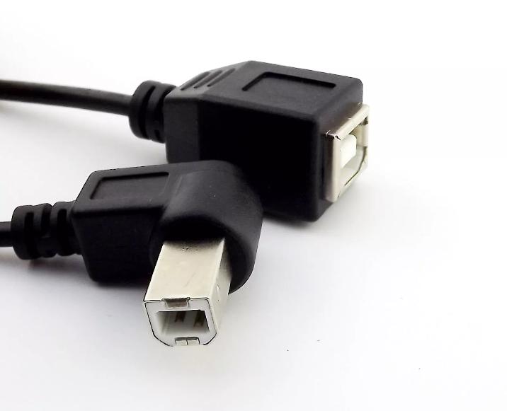 1FT USB 2 0 B Female to B Male Right Angled Extension Printer Data Adapter Cable
