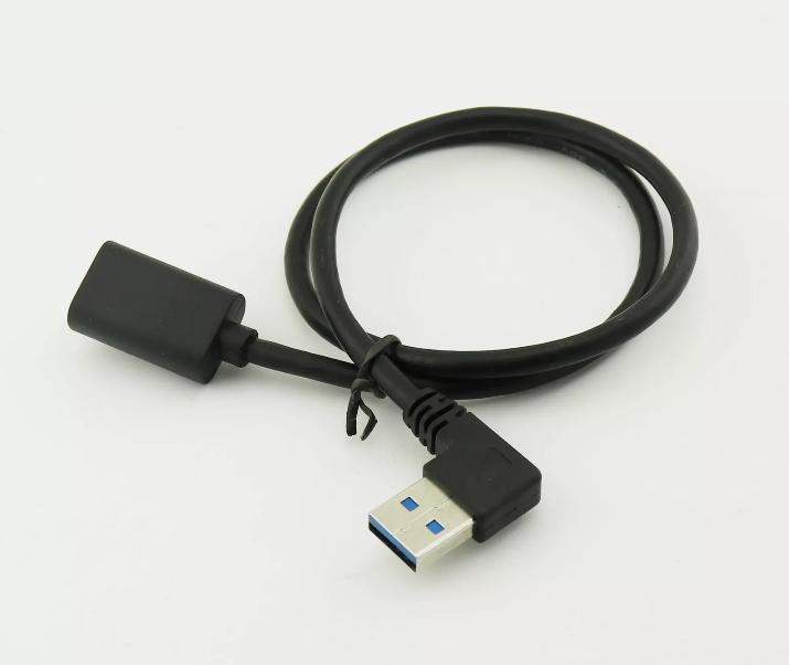 1 5FT Super Fast USB 3 0 A Male Left Angled To 3 0 A Female Socket Adapter Cable