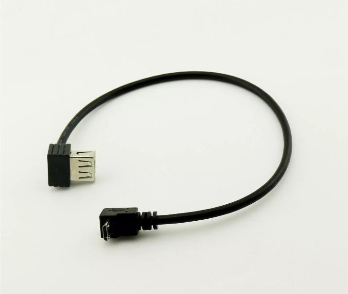 1ft Micro 5 pin Male UP Angled to USB 2 0 A Female Angle Extension Adapter Cable