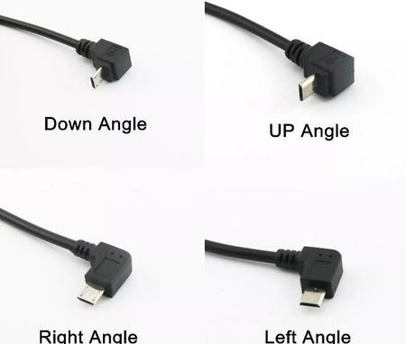 1ft Micro 5 pin Male UP Angled to USB 2 0 A Female Angle Extension Adapter Cable