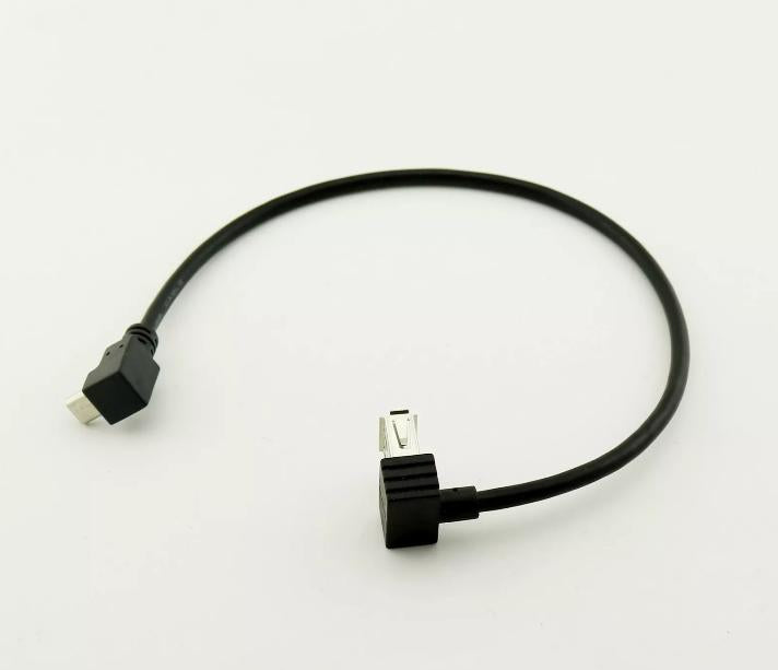 1ft Micro 5 pin Male UP Angled to USB 2 0 A Female Angle Extension Adapter Cable