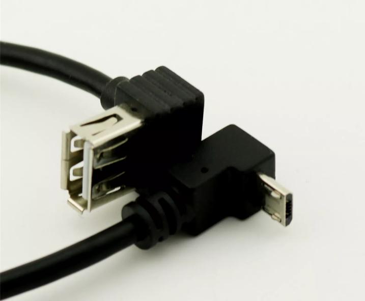 1ft Micro 5 pin Male UP Angled to USB 2 0 A Female Angle Extension Adapter Cable