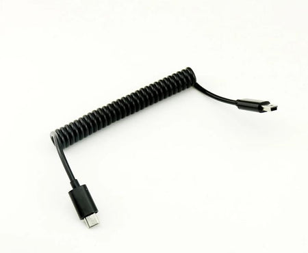 1pc 1M 3FT Spiral Coiled Micro USB B Male 5 Pin to Mini USB B Male Adapter Cable