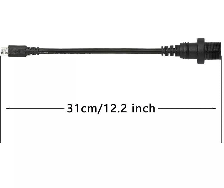 1pc Micro USB Male to Female Mount Extension Dash Flush Dashboard Cable Car Boat