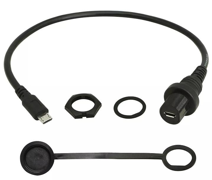 1pc Micro USB Male to Female Mount Extension Dash Flush Dashboard Cable Car Boat