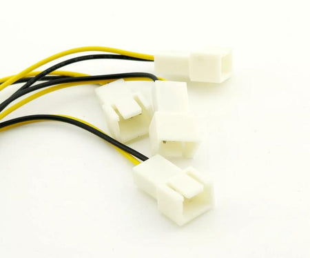 1pc Molex Male To 4 Way 3 Pin Computer Power Multi Fan Splitter Adapter Cable