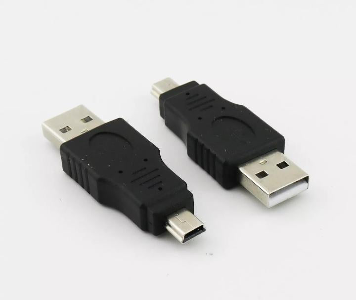 1pc USB 2 0 A Male To USB Mini 5 Pin Male Plug Adapter Converter Connector Black
