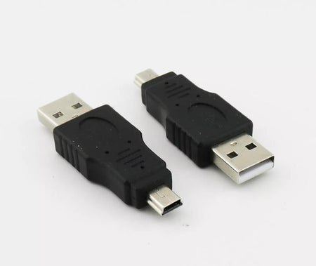 1pc USB 2 0 A Male To USB Mini 5 Pin Male Plug Adapter Converter Connector Black