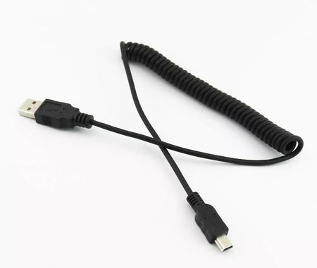 1pc USB 2 0 A Male to Mini 5 Pin Male Plug Spiral Coiled Connector Cable Cord