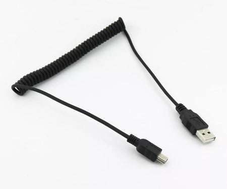 1pc USB 2 0 A Male to Mini 5 Pin Male Plug Spiral Coiled Connector Cable Cord