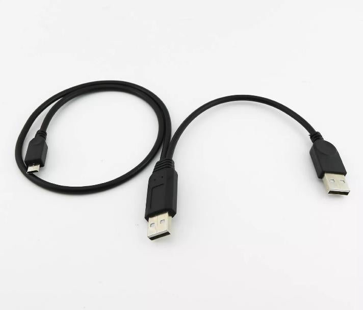 1pc USB 2 0 A Male to USB 2 0 Male and Micro USB Male Plug Connector Cable Cord