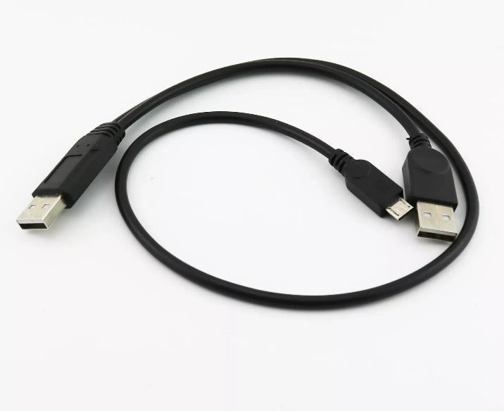 1pc USB 2 0 A Male to USB 2 0 Male and Micro USB Male Plug Connector Cable Cord