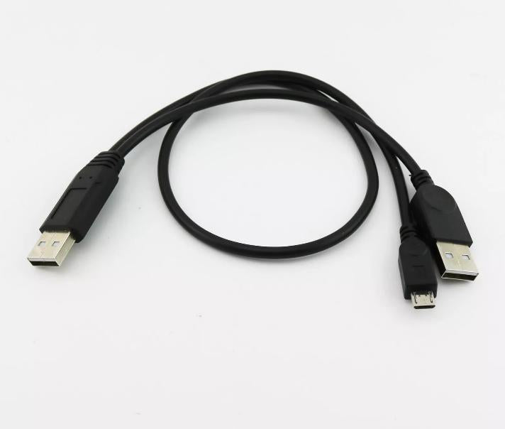 1pc USB 2 0 A Male to USB 2 0 Male and Micro USB Male Plug Connector Cable Cord