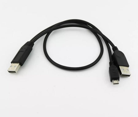 1pc USB 2 0 A Male to USB 2 0 Male and Micro USB Male Plug Connector Cable Cord