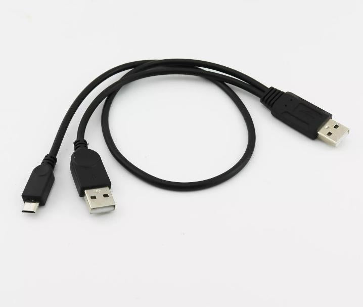 1pc USB 2 0 A Male to USB 2 0 Male and Micro USB Male Plug Connector Cable Cord