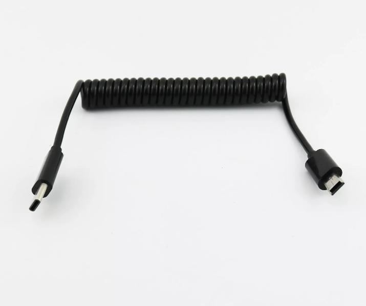 1pc USB 3 1 Type C Male To Mini 5 Pin Male Spiral Coiled Data Sync Charger Cable
