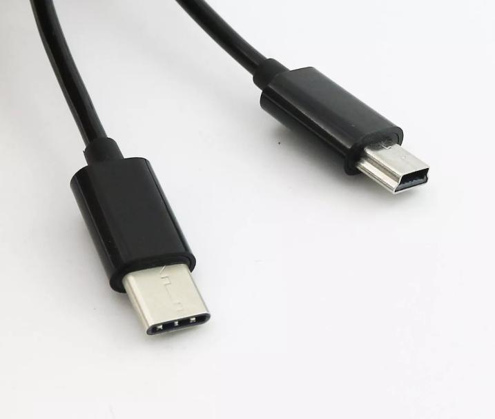 1pc USB 3 1 Type C Male To Mini 5 Pin Male Spiral Coiled Data Sync Charger Cable