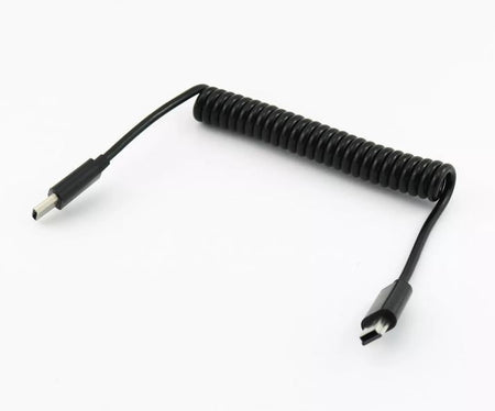 1pc USB 3 1 Type C Male To Mini 5 Pin Male Spiral Coiled Data Sync Charger Cable