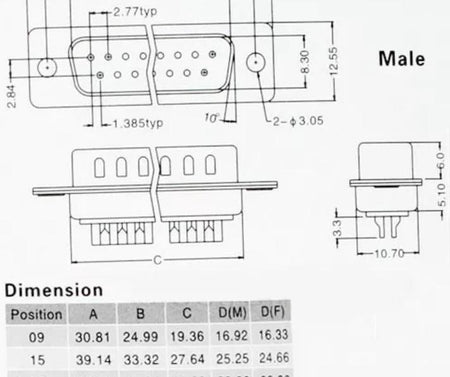 D-Sub 1pcs RS232