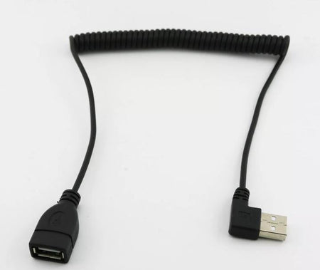 1x 1 5m USB 2 0 A Female to Male Right Angled Spiral Coiled Extension Cable Cord