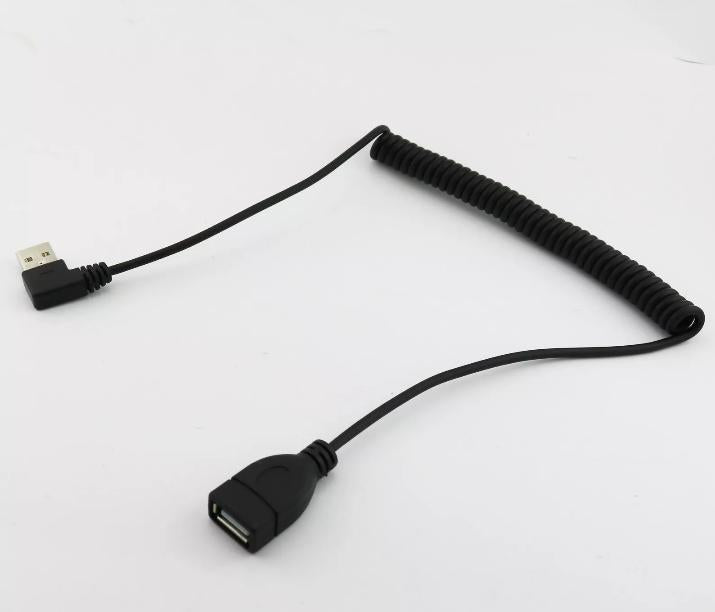 1x 1 5m USB 2 0 A Female to Male Right Angled Spiral Coiled Extension Cable Cord