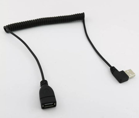 1x 1 5m USB 2 0 A Female to Male Right Angled Spiral Coiled Extension Cable Cord