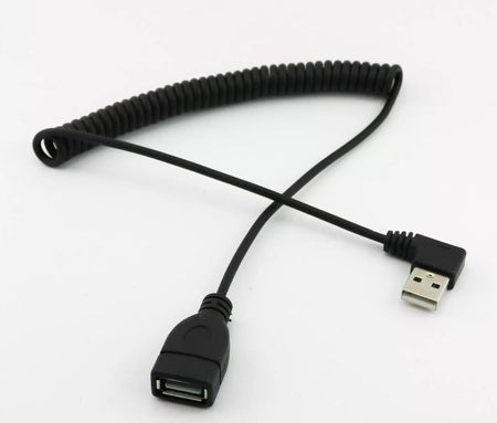 1x 1 5m USB 2 0 A Female to Male Right Angled Spiral Coiled Extension Cable Cord