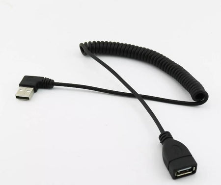 1x 1 5m USB 2 0 A Female to Male Right Angled Spiral Coiled Extension Cable Cord