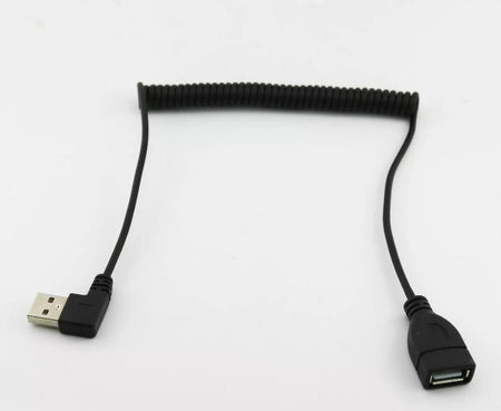 1x 1 5m USB 2 0 A Female to Male Right Angled Spiral Coiled Extension Cable Cord