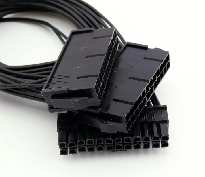 1x 24 Pin Male to Female Dual PSU Power Supply Cable ATX Motherboard Connector